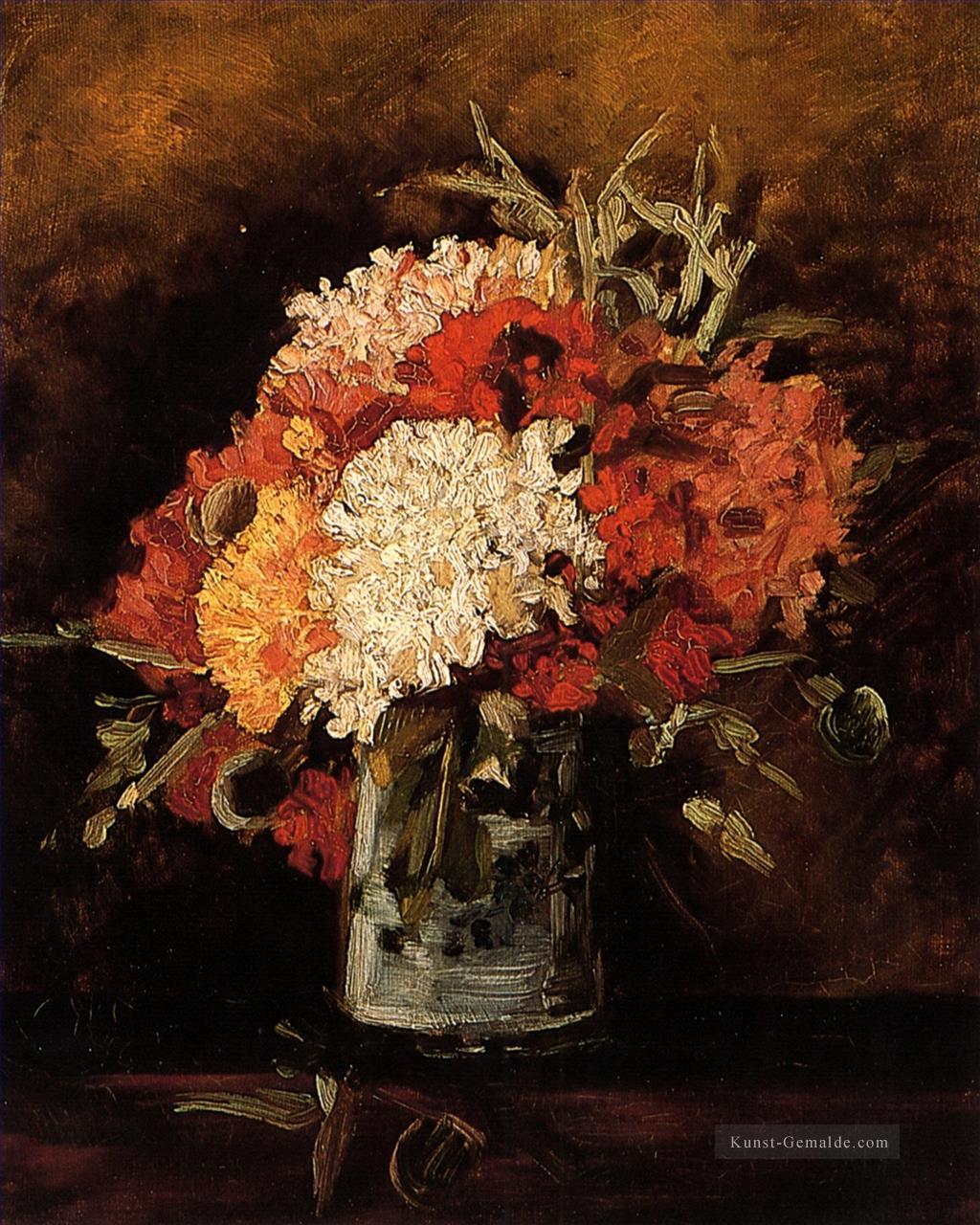 Vase mit Gartennelken 2 Vincent van Gogh impressionistische Blumen Ölgemälde